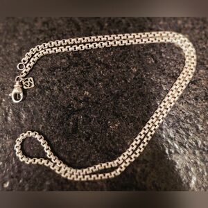 David Yurman Sterling Silver Box Chain Necklace - Shiny Silver